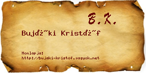 Bujáki Kristóf névjegykártya
