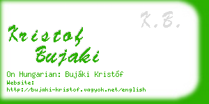 kristof bujaki business card